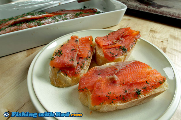 Delicious Gravlax served with bread Delicious Gravlax served with bread