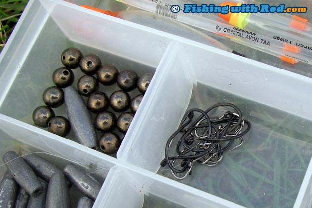 A small box that is filed with all the essential terminal tackle keeps everything organized A small box that is filed with all the essential terminal tackle keeps everything organized