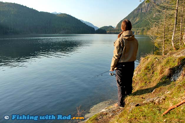 Trout fishing at Buntzen Lake in Port Moody BC Trout fishing at Buntzen Lake in Port Moody BC