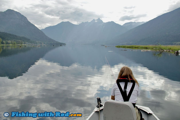 Ross Lake trout fishing at Skagit Valley Provincial Park BC Ross Lake trout fishing at Skagit Valley Provincial Park BC