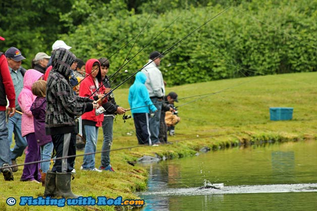 Family fishing day at the Fraser Valley Trout Hatchery in Abbotsford Family fishing day at the Fraser Valley Trout Hatchery in Abbotsford
